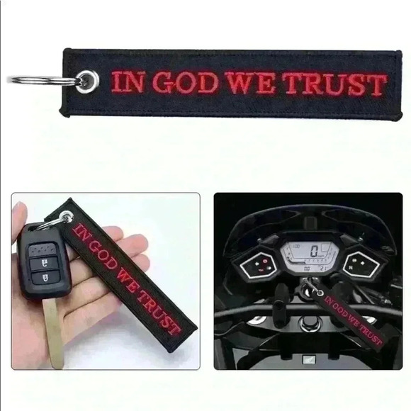 Other - IN GOD WE TRUST Military Keychain Red / Black